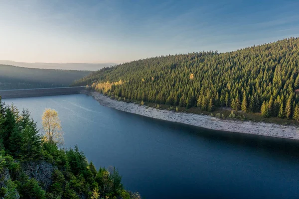 Herfstwandeling Rond Smalle Waterdam Het Thüringer Woud Tambach Dietharz Duitsland — Stockfoto