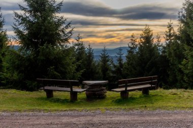 Pazar günü Rennsteig boyunca Thuringian Ormanı - Rennsteig / Thuringia / Almanya