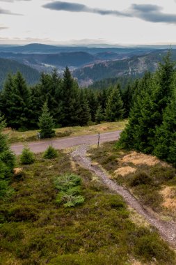 Pazar günü Rennsteig boyunca Thuringian Ormanı - Rennsteig / Thuringia / Almanya