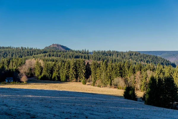 Kleine Wanderung Winterlichen Neujahrsmorgen Rund Ruppberg Bei Zella Mehlis Thüringen — Stockfoto