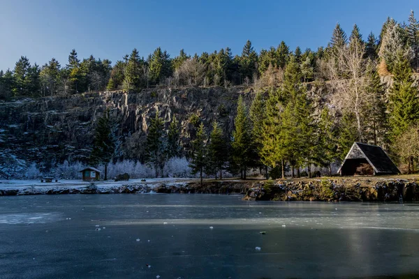 Rennsteig Thüringen Almanya Eberstwiese Etrafında Güneşli Bir Kış Günü Kış — Stok fotoğraf