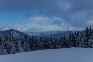 First small winter hike along the Rennsteig through the Thuringian Forest - Schneekopf/Germany