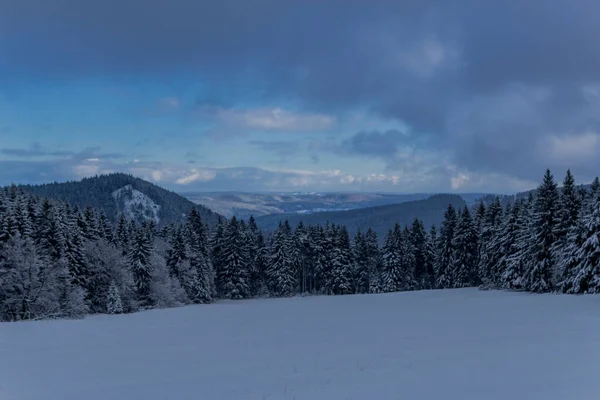 First Small Winter Hike Rennsteig Thuringian Forest Schneekopf Germany — Stock Photo, Image