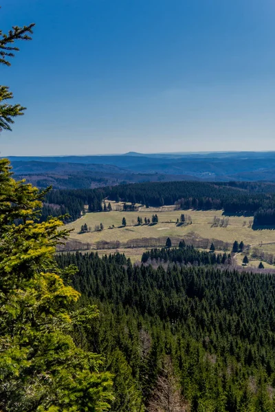 Primeiro Passeio Primavera Dia Ensolarado Pela Floresta Turíngia Steinbach Hallenberg — Fotografia de Stock