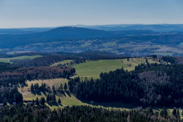 Première Promenade Printanière Par Une Journée Ensoleillée Travers Forêt Thuringe — Photo