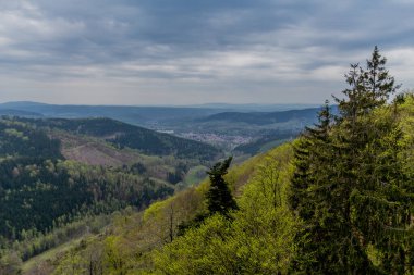 Thringer Wald / Almanya 'da Thringer Ormanı boyunca farklı yerlerde yürüyüş yapmak