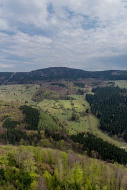 Thringer Wald / Almanya 'da Thringer Ormanı boyunca farklı yerlerde yürüyüş yapmak