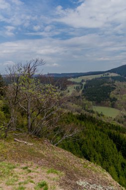 Thringer Wald / Almanya 'da Thringer Ormanı boyunca farklı yerlerde yürüyüş yapmak