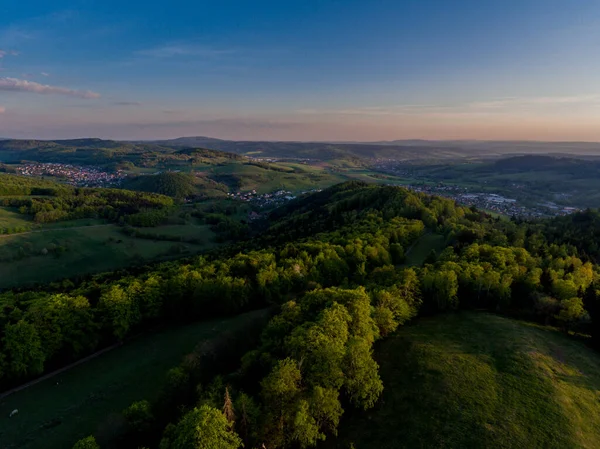 山と草原の美しいチューリンゲンの森 Floh Seligenthal Germany — ストック写真