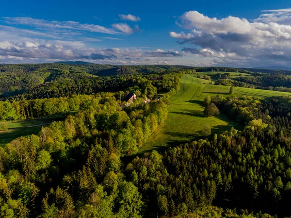 Насолоджуйтесь Чудовим Краєвидом Над Тюринзьким Лісом Шмалькальден Німеччина — стокове фото