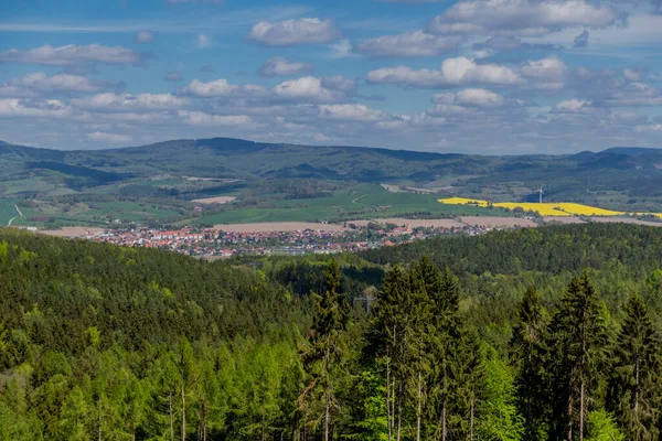 Njut Den Vackra Utsikten Över Werratal Breitungen Tyskland — Stockfoto