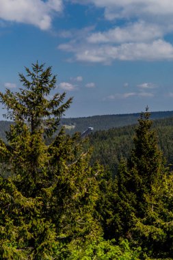 Thringer Wald / Almanya 'da Thringer Ormanı boyunca farklı yerlerde yürüyüş yapmak