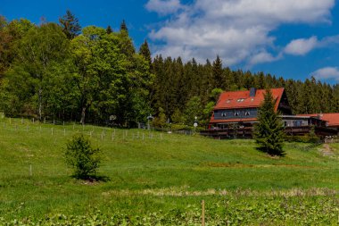 Thringer Wald / Almanya 'da Thringer Ormanı boyunca farklı yerlerde yürüyüş yapmak