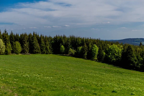 Túrázás Különböző Helyeken Thüringiai Erdőn Keresztül Thringer Wald Németország — Stock Fotó