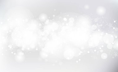 Beyaz arkaplan, kayan yıldızlar parıldıyor gümüş parıldıyor parlak vektör, dekorasyonu kutluyoruz soyut