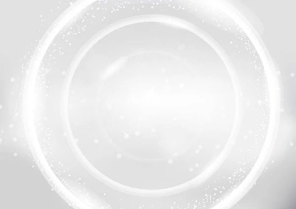 円形のリングライト輝く銀輝き効果ダスト爆発お祝い 製品プレゼンテーション視点抽象的な背景ベクトルイラスト — ストックベクタ