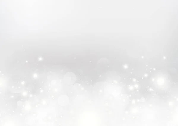 Bianco Astratto Argento Sfondo Bokeh Lusso Invernale Buon Natale Vacanza — Vettoriale Stock