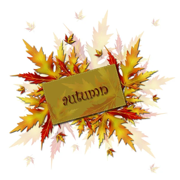 Glossy Autumn background Vector illustration leaf sale card — Stock Vector