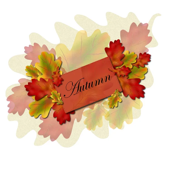 Hochglanz Herbst Hintergrund Vektor Illustration Blatt Verkauf Karte — Stockfoto