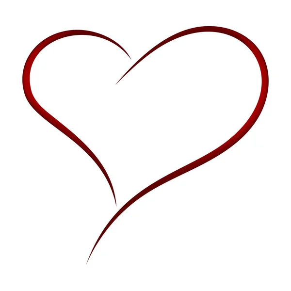 Profilo vettoriale del cuore rosso in uno sfondo bianco facile da usare per carte e motivi — Vettoriale Stock