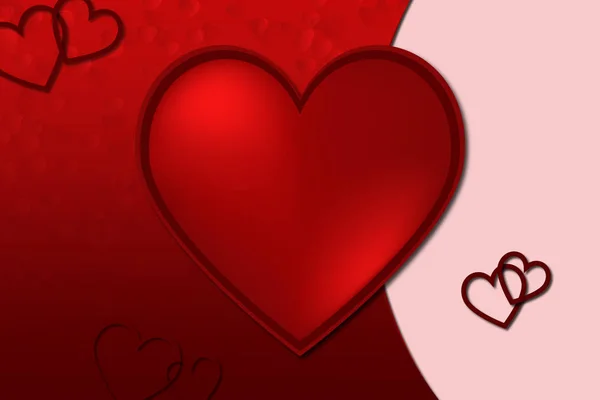 Feliz Día de San Valentín Fondo con 3D Realista Corazones Rojos Fondo Vector Ilustración listo para usar — Vector de stock