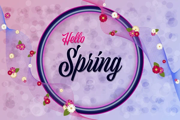 Floral Spring Graphic Design mit bunten Blumen, Frühling Hintergrund für Drucke und Online-Banner in Vektorillustration — Stockvektor