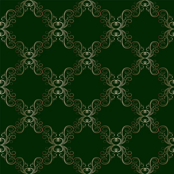 Green Wallpaper, Vector Background with gold, Luxurious, Wallpaper, Luxury геометричний векторний візерунок без шолома в старовинному дизайні моди, друку, дизайні моди, весіллі та запрошення — стоковий вектор