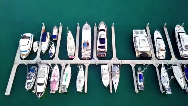 Uhd Filmmaterial Vom Speedboat Parken Der Anlegestelle Port Dickson Malaysia — Stockvideo