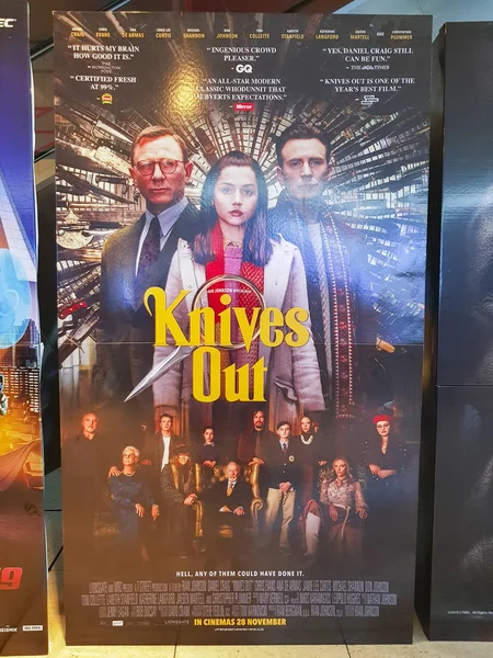 Knives Out movie poster, is a 2019 American mystery film written, produced, and director by Rian Johnson — Stock fotografie