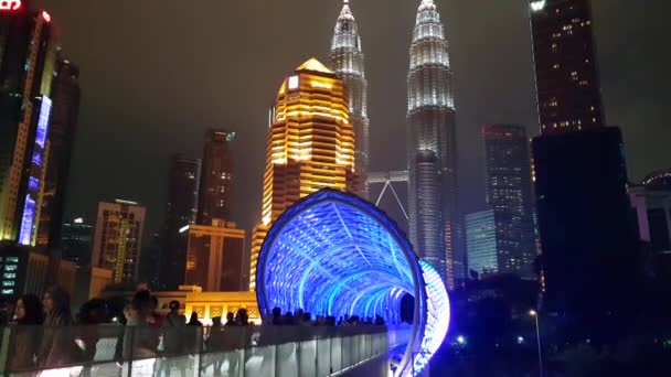 Kuala Lumpur Malaysien Februar 2020 Eine Neu Errichtete Fußgängerbrücke Namens — Stockvideo