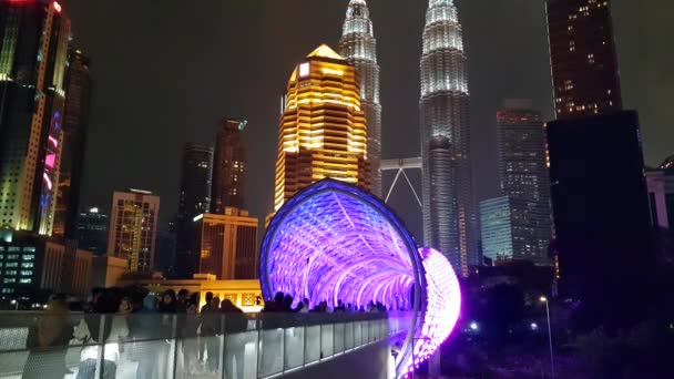 Kuala Lumpur Maleisië Februari 2020 Een Nieuw Gebouwde Voetgangersbrug Genaamd — Stockvideo