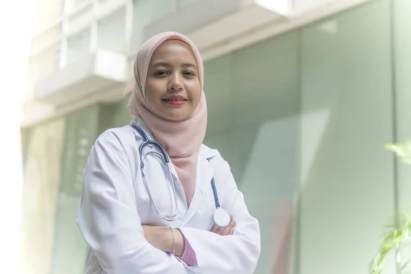 Portrait of Medical Practitioner with stethoscope outdoor