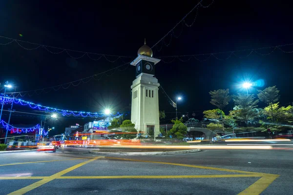 Torre Del Reloj Memorial Abedul Encuentra Rotonda Corazón Kuala Kangsar — Foto de Stock