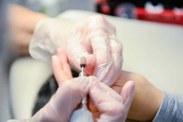 Zdjęcie Manicure Procedury Procesie — Zdjęcie stockowe