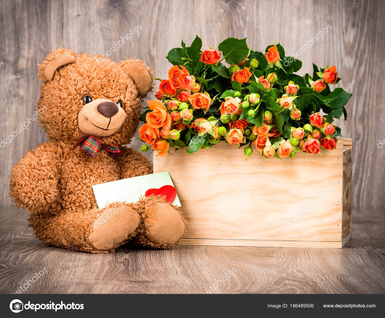 flowers with teddy