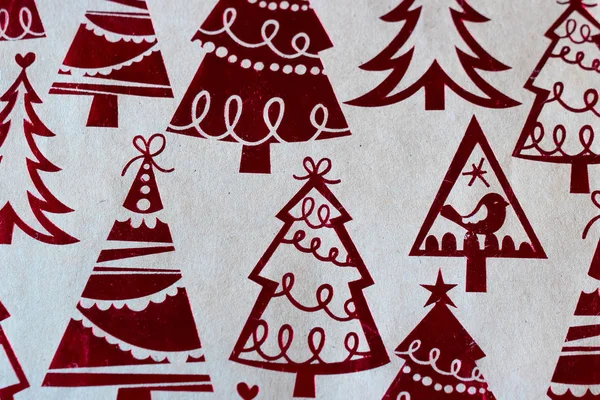 Noel kartı ile Noel ağaçları