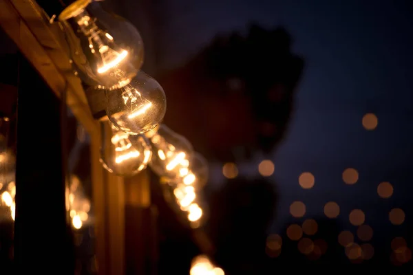 Edison Achtergrond Met Dim Lamp — Stockfoto