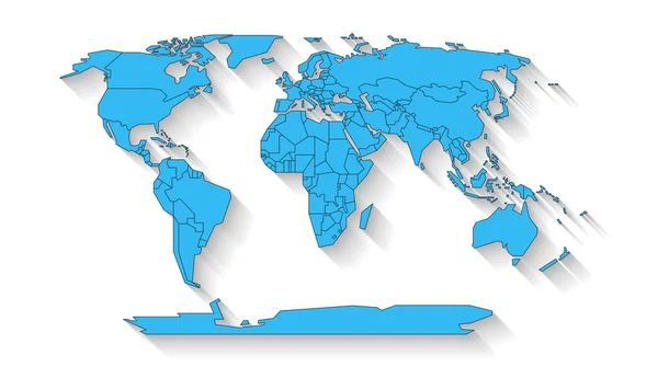 World map flat design — Stock Photo, Image