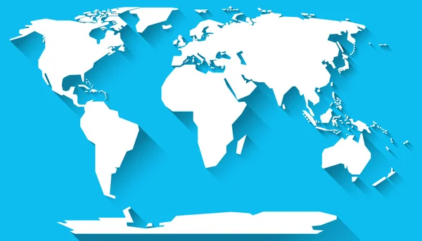 Wereld kaart plat ontwerp — Stockfoto