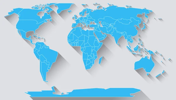 Plochý design mapa světa — Stock fotografie