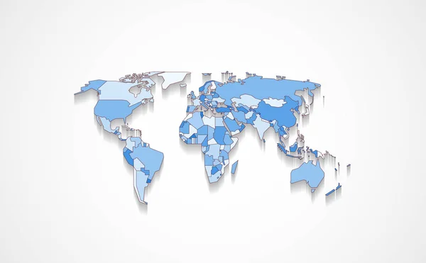 Weltkarte in blauer Farbe — Stockfoto