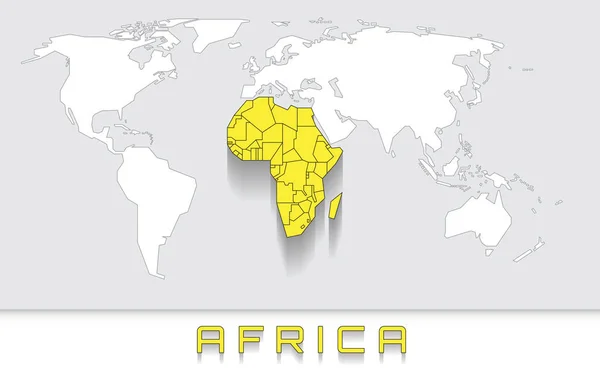 Африка на карте — стоковый вектор