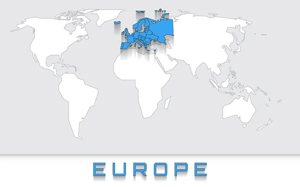 L'Europe sur la carte — Image vectorielle