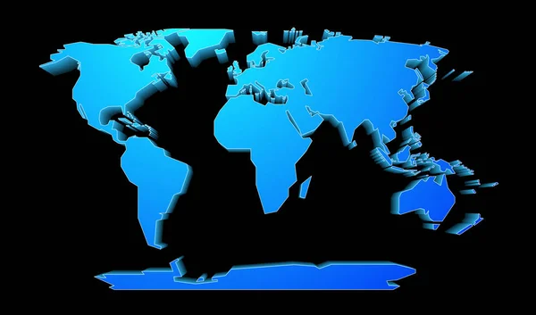 Perspectiva hărții lumii — Vector de stoc