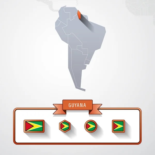 Info-kaart van Guyana — Stockfoto