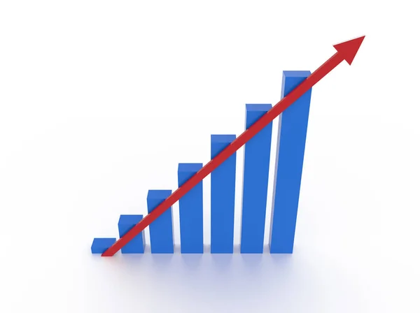 Gráfico ascendente com seta — Fotografia de Stock