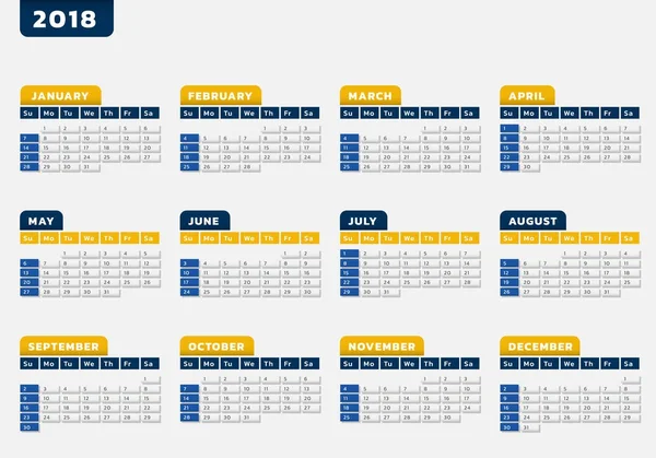 Diseño de oficina de calendario — Archivo Imágenes Vectoriales