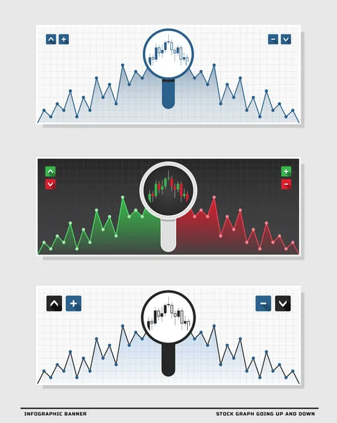 Bandeiras de ações em design infográfico — Vetor de Stock