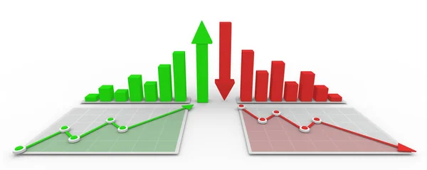 Gráfico 3D e diagrama conceito de negócio — Fotografia de Stock