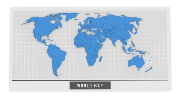 Mappa 3D del mondo — Foto Stock